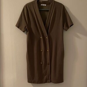 Olive Dran Double-Breasted Dress